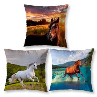 Imagem de Kit 3 Almofadas 40cm x 40cm Sala Sofá Decorativas Estampadas Coloridas