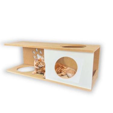 Imagem de Nicho Para Gato 1pç Montado Acompanha Kit Fixação Casa para Gato Taman