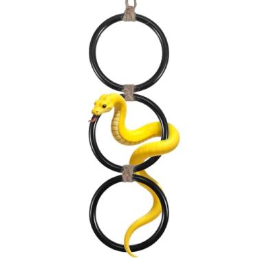 Imagem de Acessórios de tanque Ball Python, acessórios de escalada de cobra para habitats de répteis, brinquedo de escalada de cobra de milho preto (43 x 9 cm, preto)