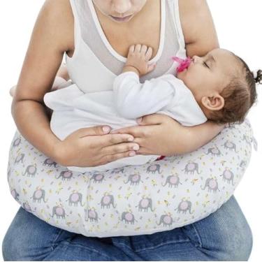 Imagem de Almofada Para Amamentação bebe amado querido - Travesseiro Enchimento Removível - Bebe reborn (elefante ROSA)