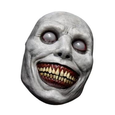 Imagem de MITSCH Máscara de terror assustadora de Halloween O Exorcista Sorriso Rosto Branco Olhos Brancos Festa Carnaval Cosplay Injeção Máscara de Plástico
