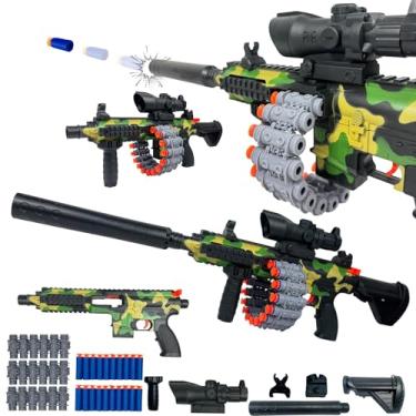 Imagem de Rifle de Brinquedo com Dardos, 65cm, Camuflado Verde, com Luneta, Silenciador e 20 Dardos de Ventosa