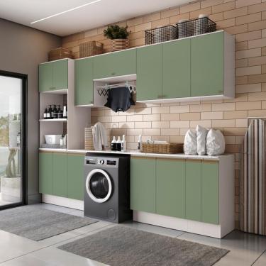 Imagem de Lavanderia Modulada Kappesberg Celeste 9 Peças Branco/verde 310,5cm