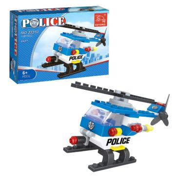 Imagem de Policia Helicóptero de Montar Blocos Brinquedo para Crianças