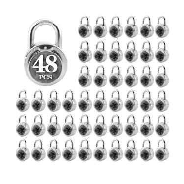 Imagem de ZonRo Locker Locks Cadeado de combinação de 3 dígitos com código padrão de 5 cm de largura, pacote com 48, pequena bagagem de viagem para trava de caixa, trava sem chave, para mochila, academia,
