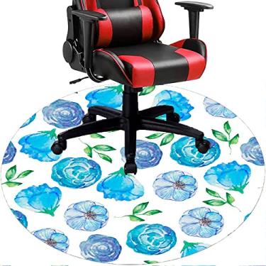 Imagem de Tapete de cadeira de escritório com flores, textura de flor, tapete de cadeira de mesa para piso de madeira de escritório doméstico, protetor de piso de pilha baixa multiuso, redondo, 99 cm