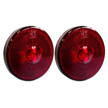 Imagem de 2 Lanterna Lateral Carreta Led 65mm Randon Caminhão Vermelha