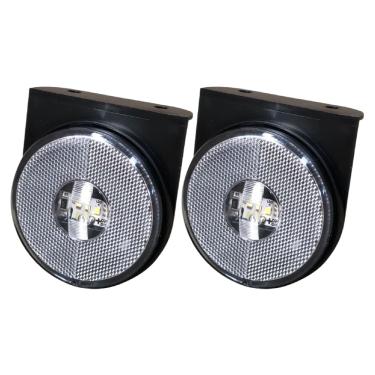 Imagem de 2 Lanterna Lateral Caminhão Led 85mm Carreta Randon Cristal