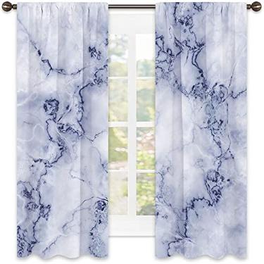 Imagem de Cortinas blecaute de mármore – Cortinas de quarto e sala de estar com isolamento térmico, economia de energia e redução de ruído, L 106 x C 213 cm
