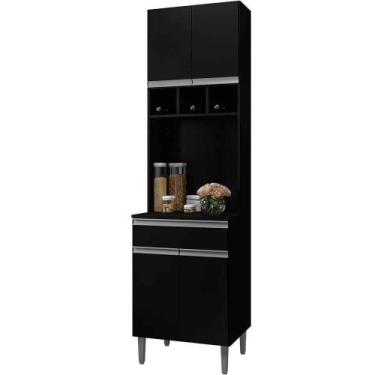 Imagem de Paneleiro Duplo Adriana 4 Portas Preto - AJL MÓVEIS