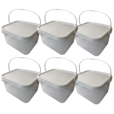 Imagem de Balde Retangular Transparente Para Paçoca-Kit 6 Pçs