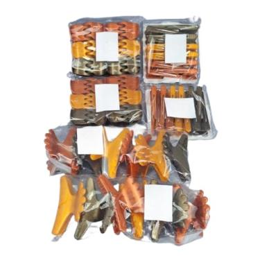 Imagem de kit 60 acessórios de piranha bico de pato presilha salão tridente prendedor de cabelo (Marrom)