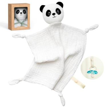 Imagem de Cobertor de segurança Momcozy Loveys para bebês de algodão 35 cm branc