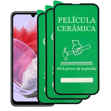 Imagem de 3 Películas Protetora de Cerâmica Compatível Samsung Galaxy M34 Cobertura Total, Não Quebra