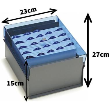 Imagem de Fichário Mesa 5x8 Reforçado Aço 27x23cm com Índice AZ Ficheiro Tampa A