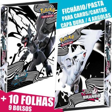 Imagem de Pasta Fichário Álbum Pokémon Escarlate Violeta Raio Preto Fogo Branco 