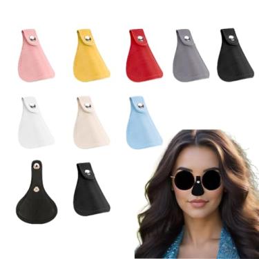 Imagem de 9 peças de proteção solar protetor nasal tapa-olhos para óculos luz solar homens mulheres exposição bronzeamento acessórios para esportes ao ar livre (preto, branco, vermelho, azul claro, damasco