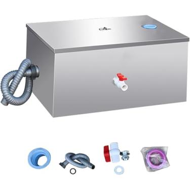 Imagem de Interceptor De Armadilhas De Graxa Comercial, Armadilha De Graxa De Aço Inoxidável Para Restaurt Home Sob A Pia Com 1-3 Entradas De água, Cesta De Filtro De Gaveta, 60x30x30cm