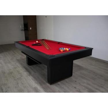 Imagem de Mesa de Sinuca/bilhar com Tampo de Jantar - 2,20x1,20 - Vermelho