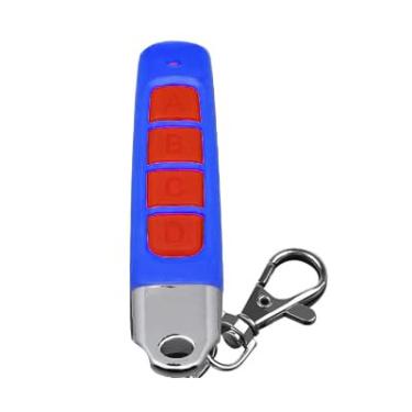 Imagem de Chave de controle remoto universal para casa inteligente, 4 botões, clonagem, controle remoto sem fio, 433 MHz para claraboia de portão de porta de garagem de carro (preto-preto ABCD) (azul-vermelho