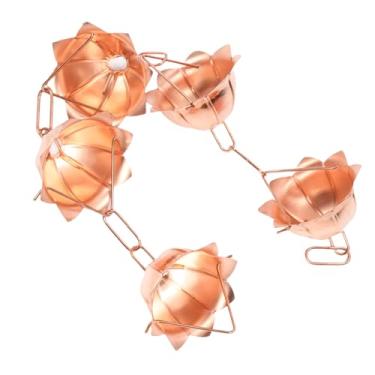 Imagem de Luocute Cadeia de Chuva de Cobre, 1 M de Corrente de Chuva Com Xícaras de Lótus para Fluxo de água Suave, Compatível Com âncoras, Bacias ou Adaptadores de Calha (Em forma de pétala)