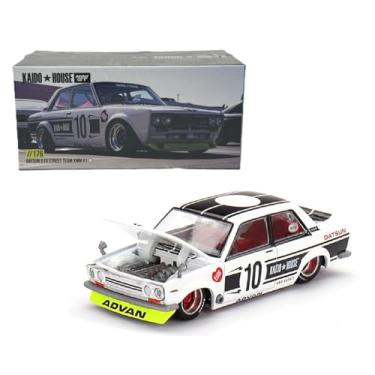 Imagem de Diecast Model Car Compatible with Kaido House x Mini GT 1:64 Datsun 510 Street Team XMM V1 WhiteLimited Edition KHMG176
