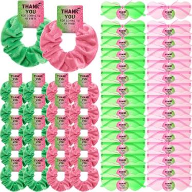 Imagem de Yuxung 60 Pcs Witch Party Favors Supplies 30 Pink and Green Hair Scrunchies 30 Heart Shaped Glasses with Thank You Cards Movie Fan Gifts Witch Birthday Party Decorations Inspirational Gifts