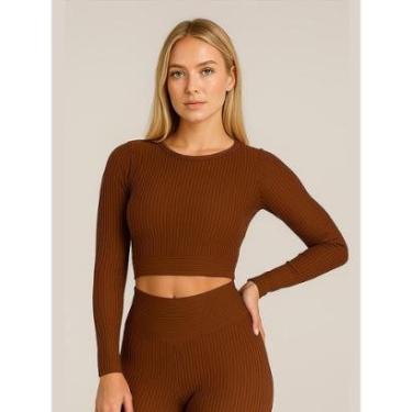 Imagem de Conjunto Blusa Manga Longa e Legging Canelada Alto Relevo Ultra Premium New Chill-Feminino