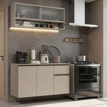 Imagem de Armário de Cozinha Compacta 120 cm Suspensa Crema Nice Madesa 04, Crem