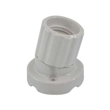 Imagem de Soquete Curvo 45° De Louça Foxlux Para Luminárias Spots Bocal Porcelana E-27 Bornes Latão 250v 4a