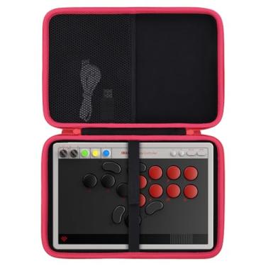 Imagem de co2CREA Carrying Case Compatible with 8BitDo All-Button Arcade Controller (Black Case + Red Zipper)