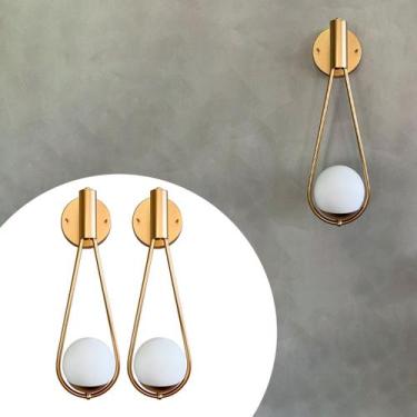 Imagem de Kit 2 Arandelas Gota Moderna Com Globo de Vidro Decoração Casa e Sala,