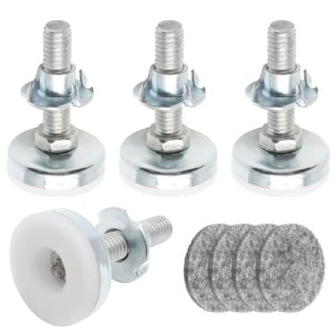 Imagem de Auvotuis 4 peças de 3/20.3 cm-16 pés de nivelamento de móveis resistentes, niveladores ajustáveis de móveis rosqueados com porca T para cadeira, mesa, perna de móveis (comprimento da rosca de 3,8 cm