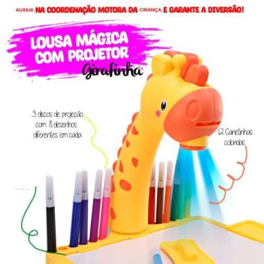 Imagem de Lousa Mágica Didática Kids Projetor Desenho Girafa Amarela - Dute Toys