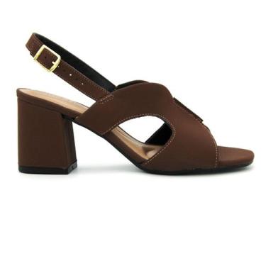 Imagem de Sandalia Beira Rio Original Salto Alto Grosso Feminino 238, 36, Marrom