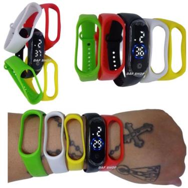 Imagem de Kit relógio troca 5 pulsieras digital led infantil adulto masculino fe