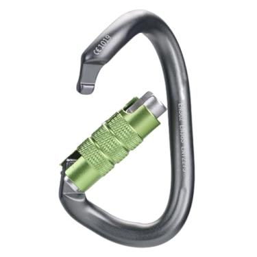 Imagem de Baoblaze Mosquetão de alta resistência com trava automática para escalada, 25 kN, multiuso, portátil, formato D, para equipamentos de atividades ao ar livre