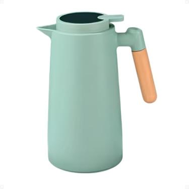Imagem de Garrafa De Cafe Térmica Fosca Vacuum Jug Com Termômetro Digital 1 Litro(Verde-claro)