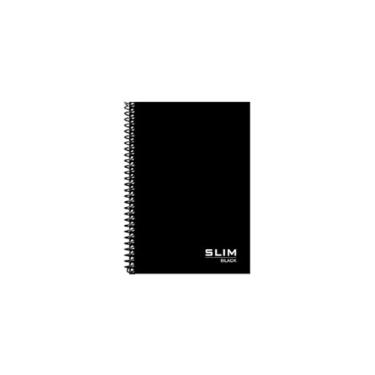 Imagem de Caderno 1/4 160 Folhas Espiral Capa Dura Slim Black, Papel offset, (14x20 cm), Preto, Romitec