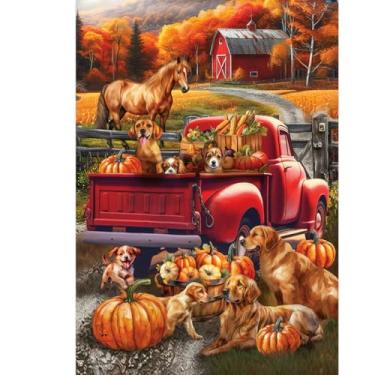 Imagem de Briarwood Lane Bandeira de jardim para filhotes de outono