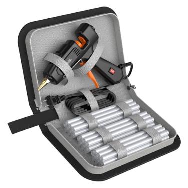 Imagem de IZIO Pistola de cola quente com 21 bastões de cola e bolsa de armazenamento - Aquecimento rápido de 100 W (2 a 3 minutos), kit de iniciação DIY resistente para artesanato, tecido, madeira, reparos