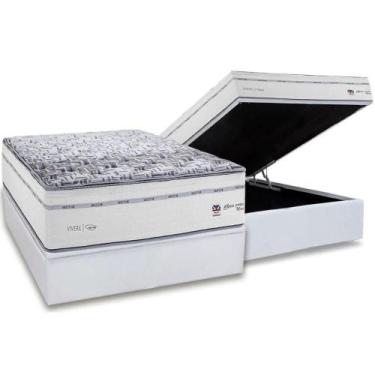 Imagem de Conjunto Box Baú Casal: Colchão Molas Herval Ensacadas Maxspring C1723