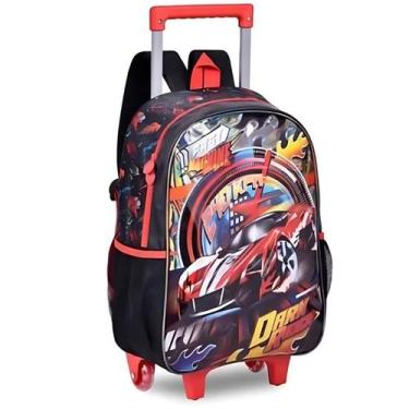 Imagem de Mochila Carro Fast Machine Escolar Rodinha Infantil G 2 em 1 - Clio