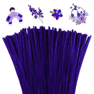 Imagem de Limpadores de cachimbo Mnuizu Craft Chenille Stems 200 unidades roxos