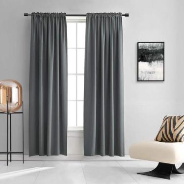 Imagem de Cortinas Blackout DONREN Medium Grey para quarto 132x229cm
