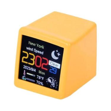 Imagem de Mini Estação Meteorológica Inteligente WiFi Com Relógio Para Sala De J