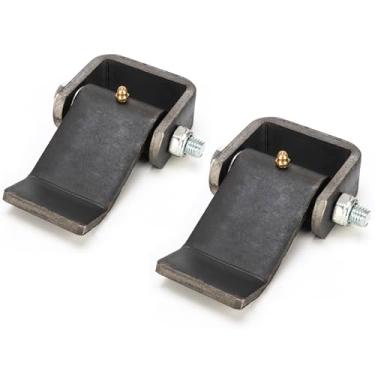 Imagem de EVCUHASL Dobradiças de reboque soldadas, dobradiças de reboque de metal resistente, dobradiças de portão de caminhão com encaixe de graxa, alça de porta de trailer folha curta, pacote com 2