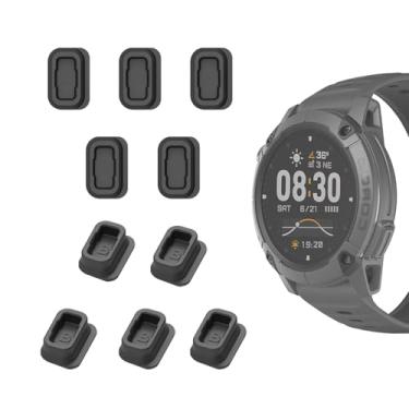 Imagem de YwonShne 10 peças de plugue de poeira compatível com COROS PACE Pro/PACE 3/PACE 2/VERTIX 2S/APEX 2 PRO Capa protetora de porta carregador à prova de poeira acessórios antipoeira preto (Pace Pro 10