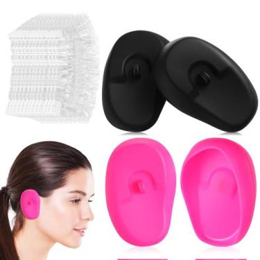 Imagem de Capas de ouvido FRCOLOR Silicone com 100 tampas descartáveis 7,8x4,5x0