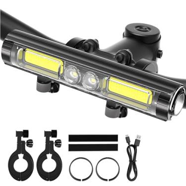 Imagem de Luzes de bicicleta ultra brilhantes – 8 modos de iluminação, à prova d'água IPX5, farol de bicicleta recarregável tipo C com ímã, gancho – Perfeito para adultos viajantes de montanha ciclismo noturno